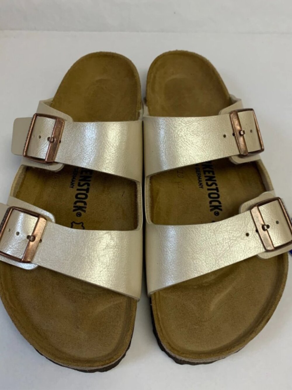 Birkenstock Arizona Graceful Pearl White Birko-Flor Regular Width Sandals